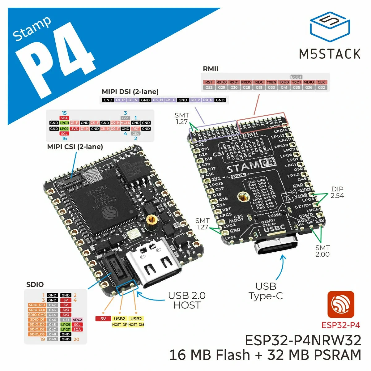 M5Stack M5Stamp ESP32-P4: IoT  - Esp32 P4 리뷰 및 가격